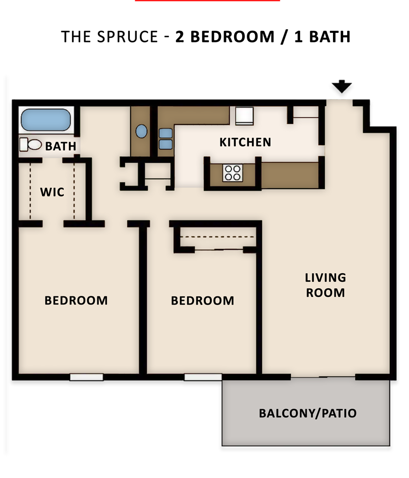 The Spruce Floor Plan recently renovated apartments in Homewood